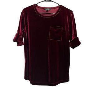 Ralph Lauren velvet short sleeve top